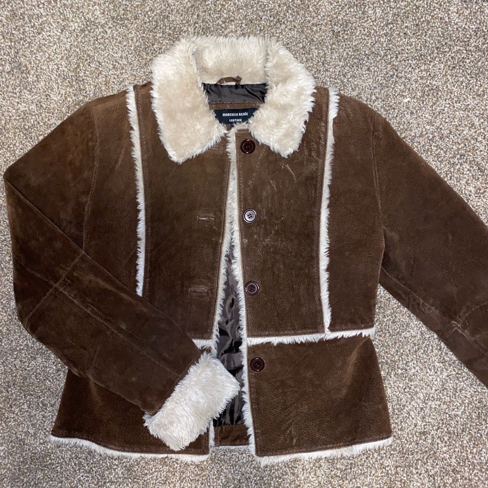 Brown genuine leather coat